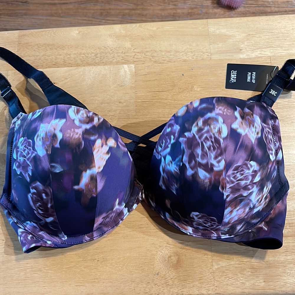 38C Torrid Floral Push Up Bra